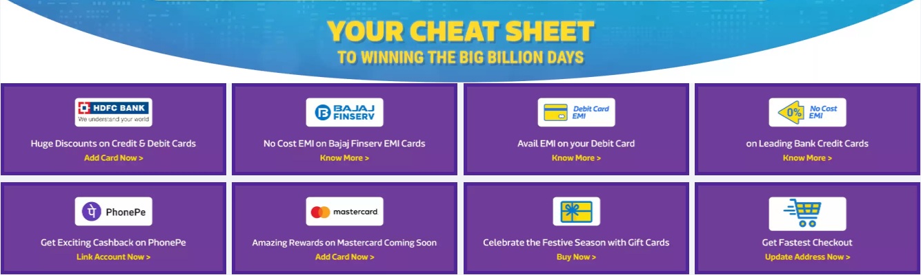 Cheat Sheet to Save more on Big Billion Days Sale 2018