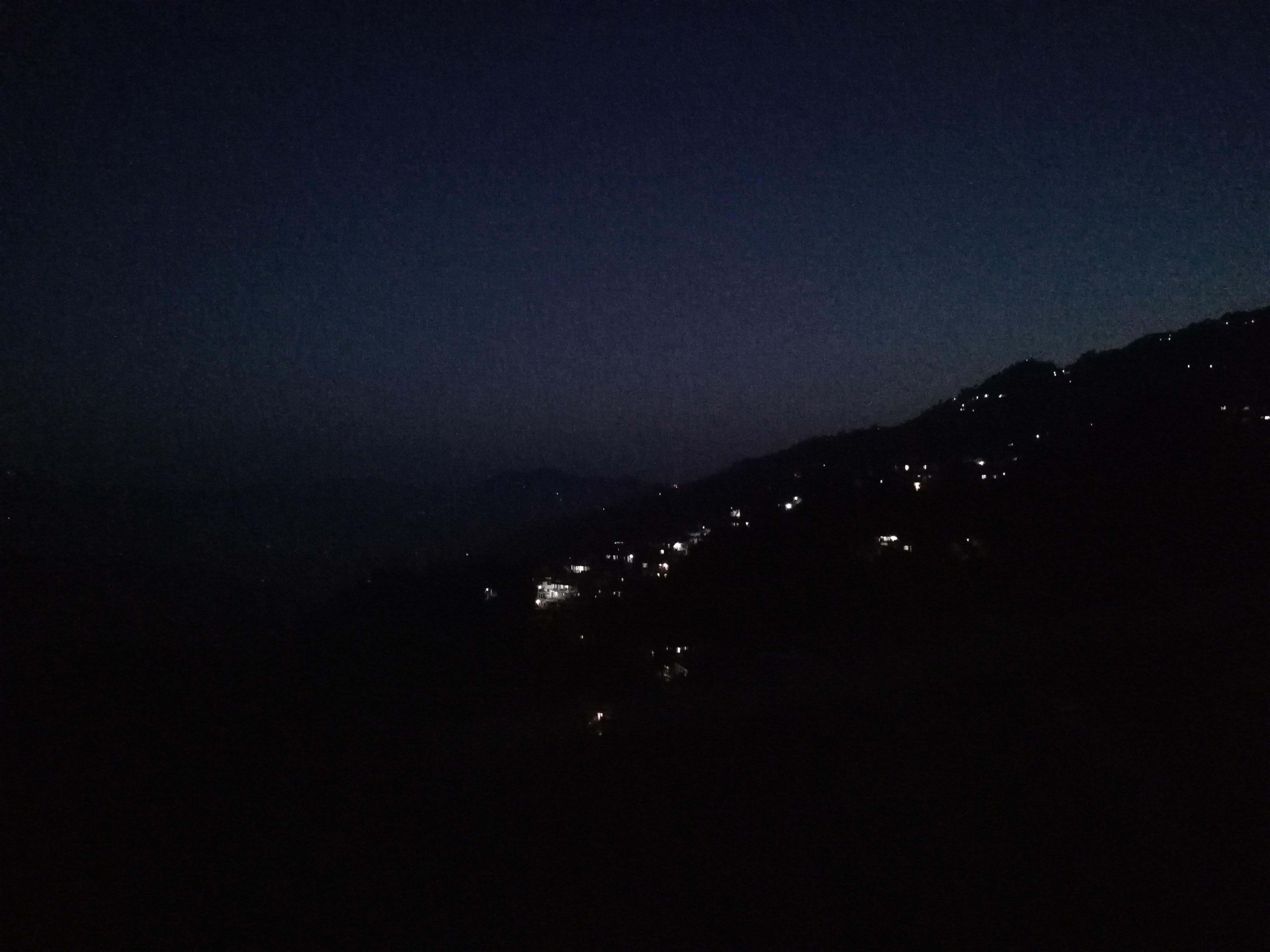 Night View from Hotel Hem Kund Balcony in Garkhal