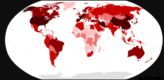 विश्व भर में कोविद - 19 कोरोना वायरस का प्रकोप 