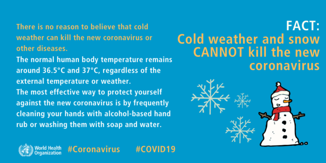 Will Cold weather and snow kill the new corona virus?