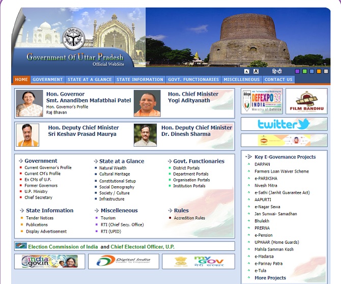 Official Websites of government of uttar pradesh