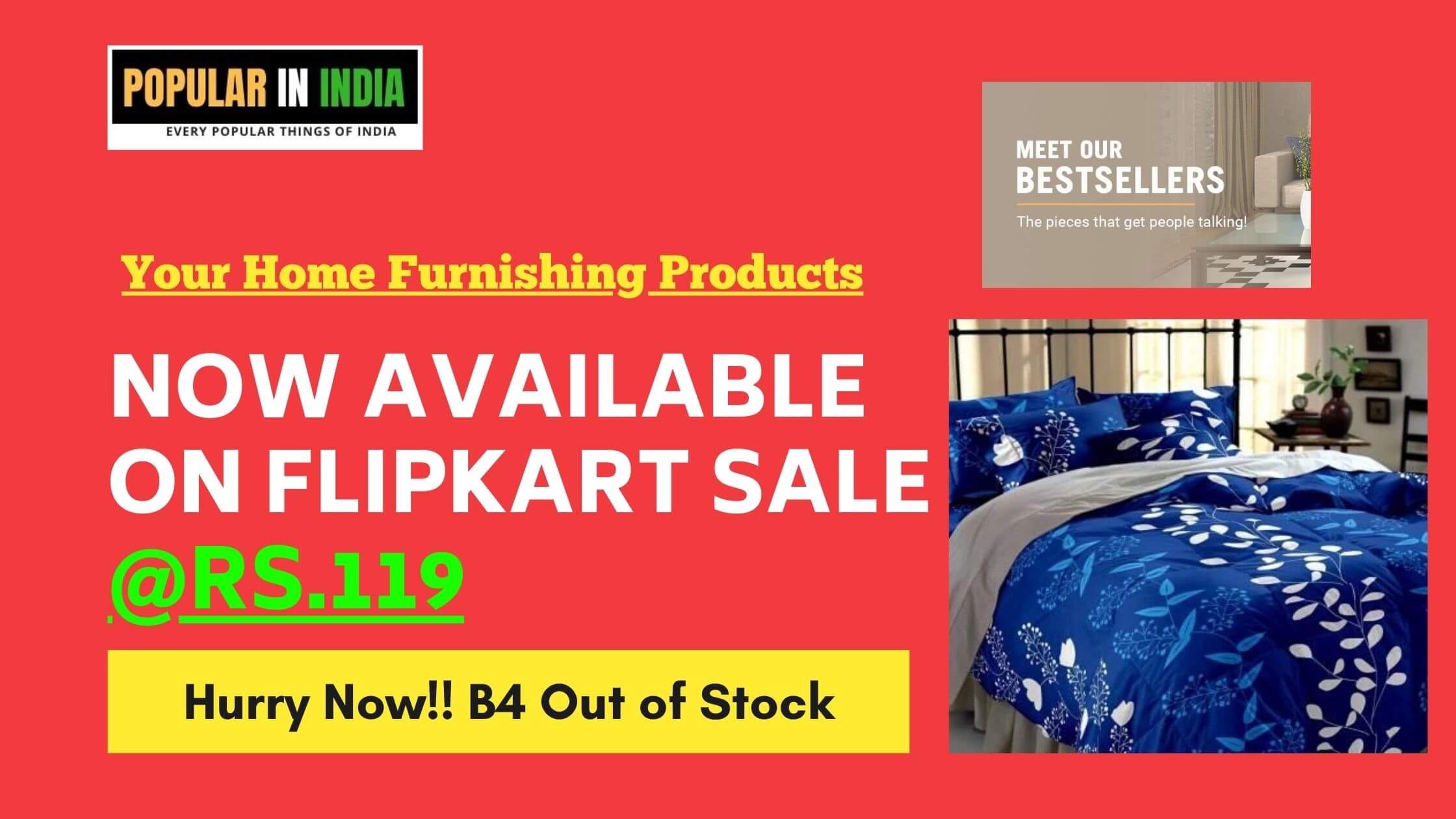 Flipkart Big Saving Day Sale on Home Furnishing popular in india