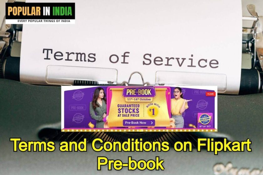Terms and Conditions on Flipkart Pre-book