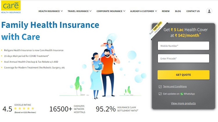 Top Health and Car Insurance Companies popular in india - Care Health insurance check best health plans